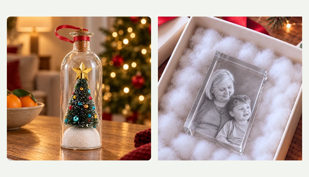 Claus Keepsakes holiday collection packaging and keepsakes